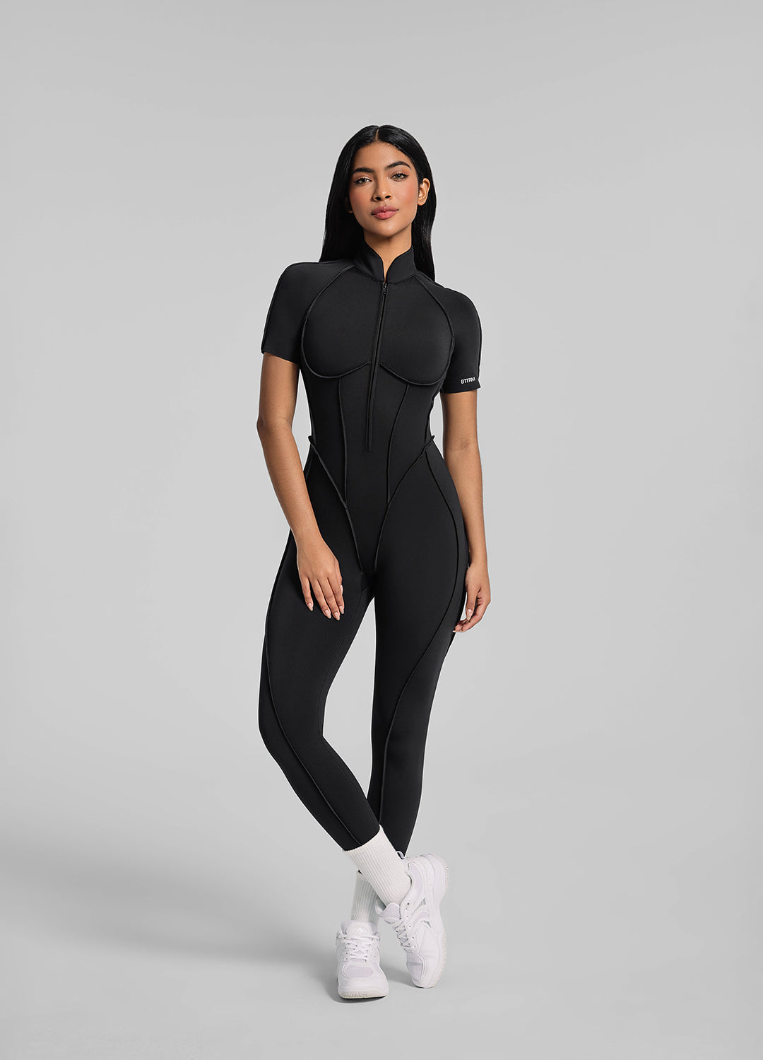 Full-Length Catsuit mit Short Sleeve - Slimoa Boutique