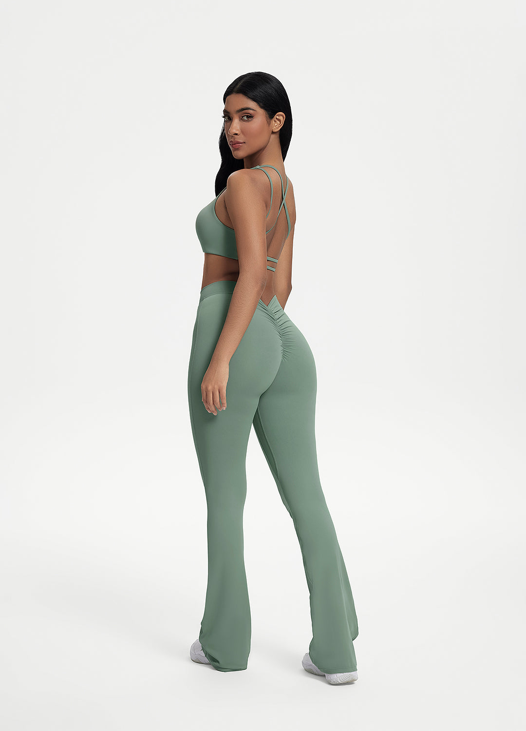 Flared Leggings mit Scrunch Back - Slimoa Boutique