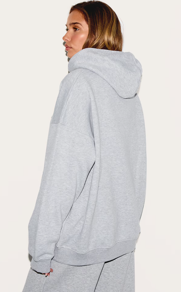 Grey Marl Oversized Hoodie - Slimoa Boutique