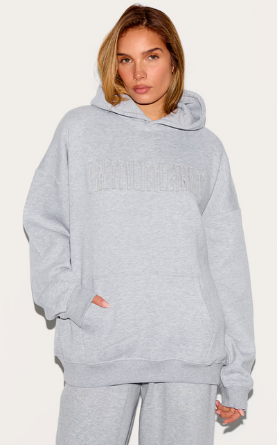 Grey Marl Oversized Hoodie - Slimoa Boutique