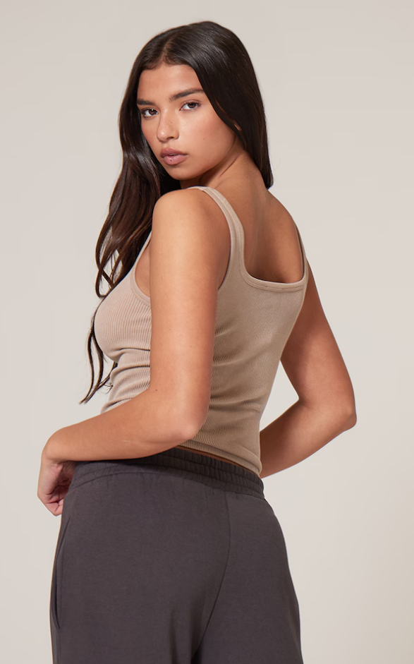 Faded Neck Vest Top - Slimoa Boutique